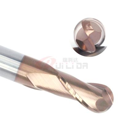 China 1/2 Inch 12mm Ball Nose End Mill 30 Degree End Mill Cutter Drill Bit AlTiSiN Coating HRC55 for sale