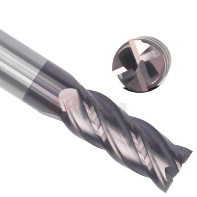 China 6mm 8mm 10mm 3/8 4 Flute Carbide End Mill For Steel for sale