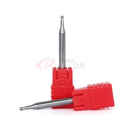 China 2mm Cnc Router End Mill Bits For Aluminum Ball Nose HRC50 2 Flute for sale