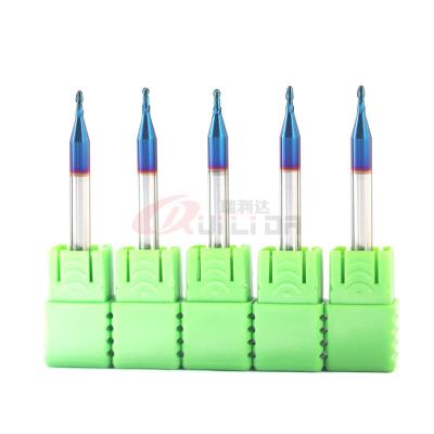 China HRC65 High Hardness 1.5mm 2 Flutes 30 Degree End Mill Carbide Ball Nose Endmill for sale
