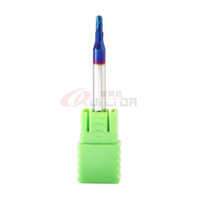 China High Hardness Carbide 2 Flutes Ball Nose End Mill 2.5mm 30 Degree For Mold Steel for sale