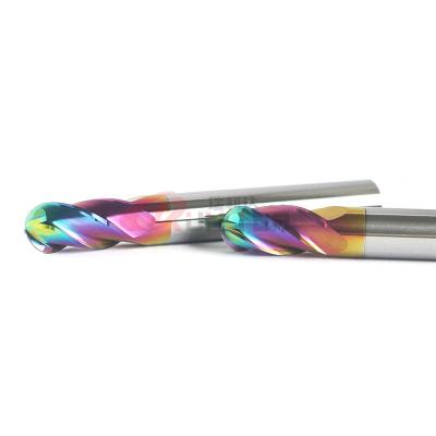 China High Efficiency Tungsten Solid Carbide Ballnose End Mill 4 Flutes For Aluminum for sale