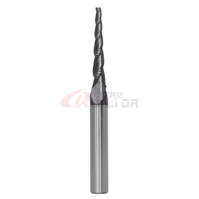 China Carbide OEM Conical End Mill 3 Flutes Cnc Milling Cutter For Steel for sale