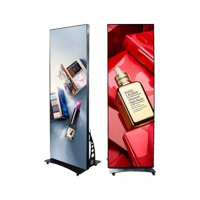China P2 P2.5 P3 Movable Floor Standing Digital Led Poster Display Wifi 4G for Outdoor for sale