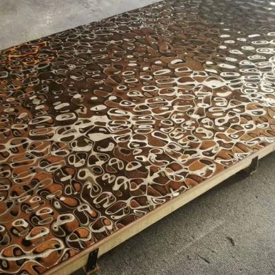 China 2019 Steelcolor Aperam Supplier Water Ripple Pattern 1500*3000 Stainless Steel Mirror Copper Sheets In Foshan Factory for sale