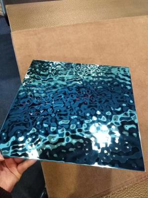 China 304 Embossed Blue Water Ripple Stainless Steel Sheet Factory Price Per Kg for sale