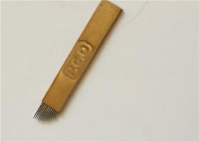 China Golden PCD Tattoo Microblading Needles 0.5mm Thick Permanent Makeup Equipment for sale