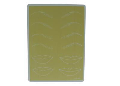 China OEM Yellow Synthetic Eyebrow Tattoo Practice Skins Sheet Eyebrow Lip Practice Skin for sale