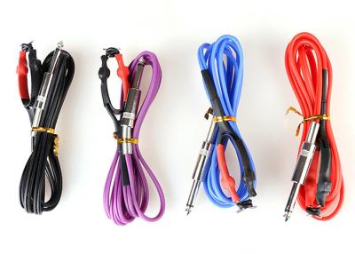 China OEM 1.5M Silicone 4 Colors  Tattoo Machine Power Supply Clip Cord for sale