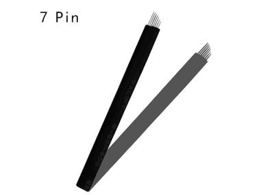 China Black 7 Pins Permanent Makeup Eyebrow Liner Tattoo Blade for sale