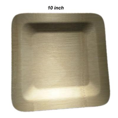 China Disposable biodegradable 10inch square bamboo plate for party for sale