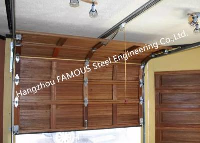 China Wooden Look Overhead Steel Garage Door Smart Sectional Lifting Door Solutions for sale