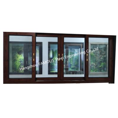 China Broken Bridge Aluminum Integrated with Security Screen Tempered Glass Sliding Window for sale