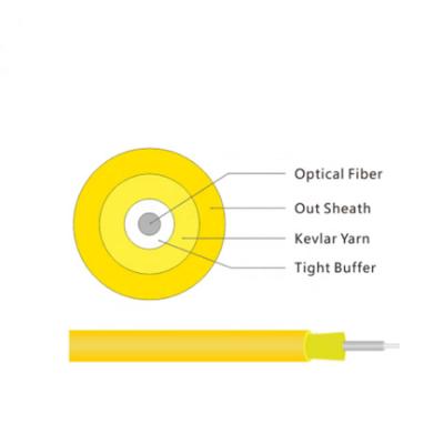 China 900um Tight Buffered Fiber Optic Cable 1 Core Single Mode for sale