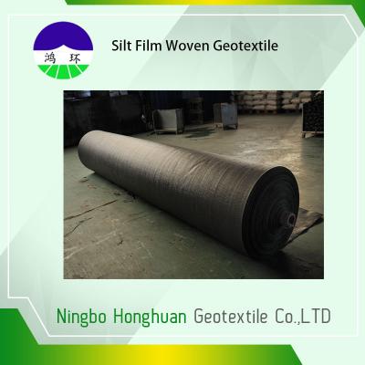China Grab Tensile Geotextile Fabric For Roads , Black 136g Woven Polyethylene Fabric for sale