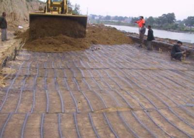 China High Intensity PP Plastic Uniaxial Geogrid 25KN/M for Retaining Wall for sale