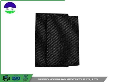China Polypropylen-Einzelfaden gesponnene Geotextilien-Gewebe-schwarze Farbe 100kn/100kn zu verkaufen
