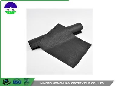 China Peso ligero tejido de alta resistencia de la película 440gsm de la fractura del color del negro de la tela del geotextil en venta