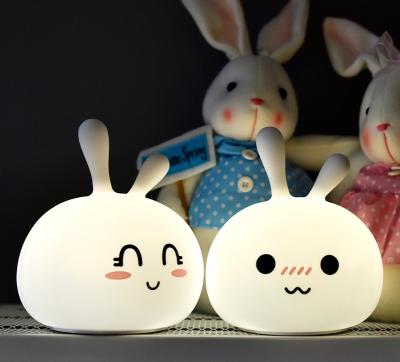 China DC5V Bunny Rabbit Night Light ABS Silicone USB Style Pat Control for sale