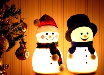 China 1200mA Tabletop Night Light Lamp , Silicone Snowman Led Night Light for sale