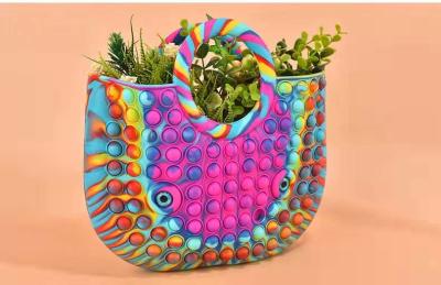 China EN71 Colorful Silicone Pop It Fidget Toy Bag 20x32in For Women for sale