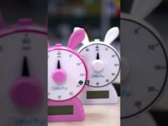 Kids ABS Pink Blue Rabbit Shape Education Countdown Timer For Studying Kitchen Yogo