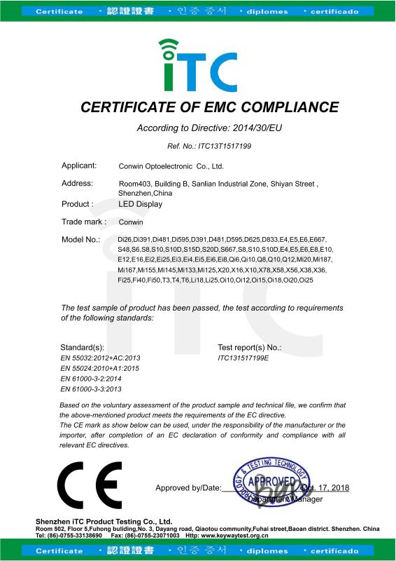 CE-EMC - Conwin Optoelectronic Co., Ltd.