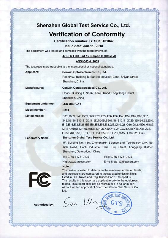 FCC - Conwin Optoelectronic Co., Ltd.