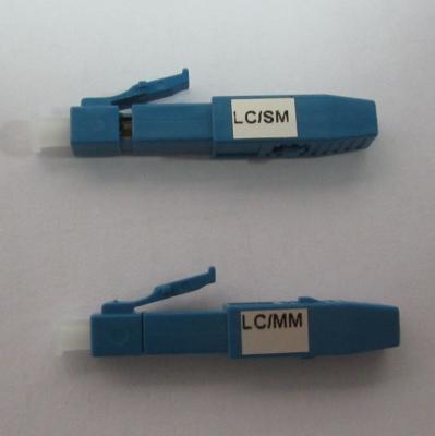 China Blue Fiber Optic Connectors LC/UPC SM , LC Embedded Quick SM Connector for sale