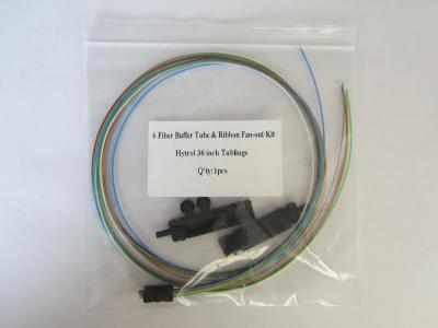 China 12 / 6 Fibers Ribbon Fan Out Kit 52'' Tubing Hytrel Cable 900μM 0.9mm for sale