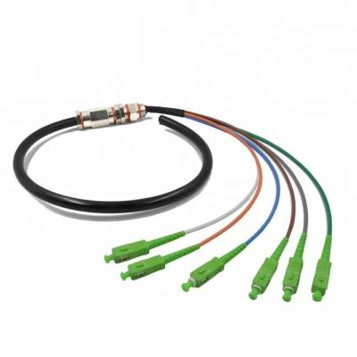China Núcleos da manutenção programada 6 do modelo da trança impermeável da fibra ótica de SC/APC únicos com o conector do SC APC à venda
