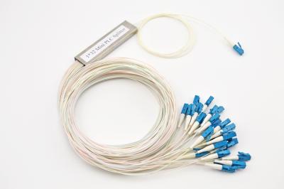 China 1x32 Fiber Optic Splitter / PLC Coupler / LC Splitter LC UPC Connector With Mini Tube for sale