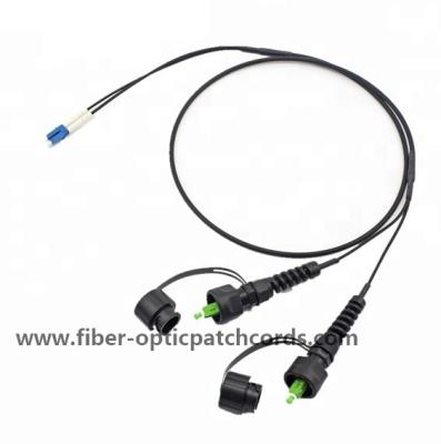 China FTTA Waterproof ODVA SC/APC to DLC/UPC Armored Fiber Optic Patch Cord Duplex Single Mode  2 Fiber for sale