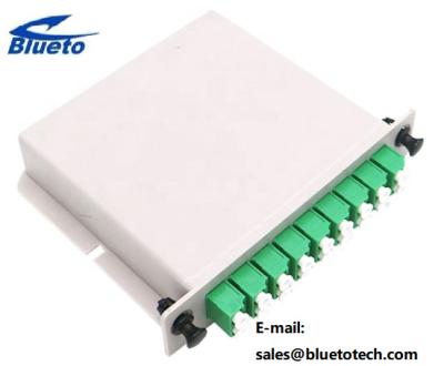 China LC APC LGX Box PLC Fiber Optic Cable Splitter 1x16 Green Color for sale
