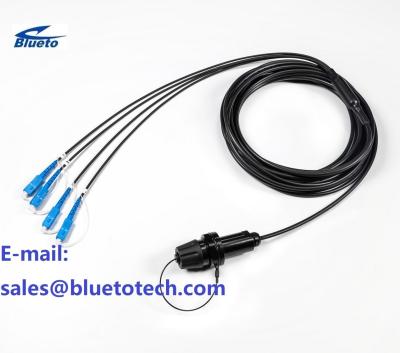 China IP68 Expanded Beam Connector To SC 4core Hybrid Cable Single Mode Harsh Environment Expanded Beam Filed Deployment for sale