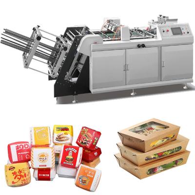 China Bento Hamburger Box Making Machine Automatic PE Coated Carton Box Maker Machine for sale