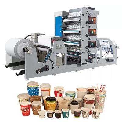 China Full Automatic Carton Box Paper Cup Printing Machines 4 Colors Flexo Printing Machine for sale