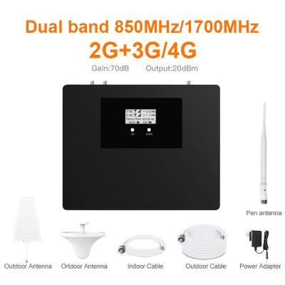 China 850MHz 1700MHz Dual Band Signal Booster Cellular Phone Repeater for sale