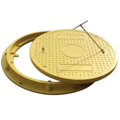 China Round 500mm FRP Manhole Cover Composite Sewer Access EN124 A15 Light Duty for sale