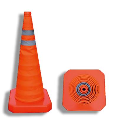 China Portable Reflective PVC Traffic Cone Orange 700mm For Safety Warning for sale
