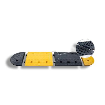 China Removable Rubber Speed Bump Black And Yellow For Traffic Control Enhanced Safety for sale