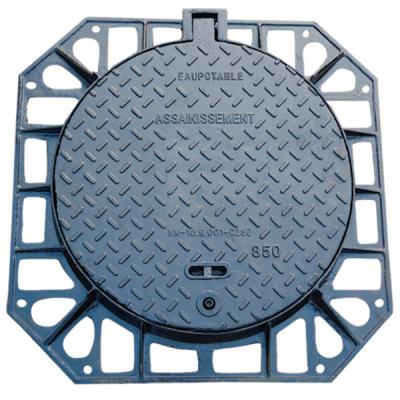 China Anti Slip Ductile Iron Manhole Cover DI-023 Sewer Square Lid 850 * 850mm for sale