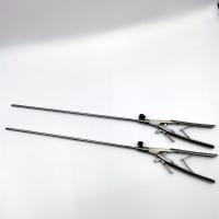 Quality Reusable laparoscopic single action straight jaw V shaped needle holder 330mm for sale