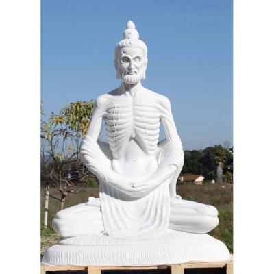China Custom Life Size Carved White Marble Meditating Hindu God Shiva Statue in City Square for sale