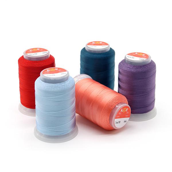 Quality 100g Net Weight Cone Strength Polyester Thread for Mattress Bags Free Sample for sale