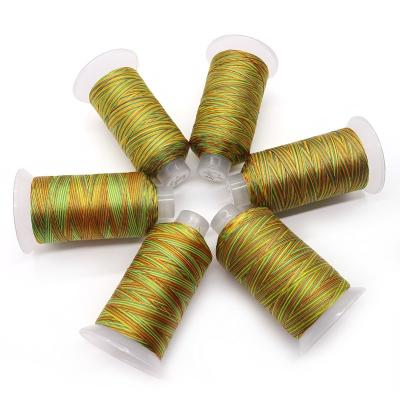 China Rainbow Sewing Thread 100% Spun Polyester For Diy Cross-Stitch for sale