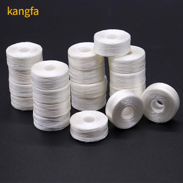 Quality 75d/2 Dyed Polyester Embroidery Thread Pre Wound Plastic Side Bobbins for for sale