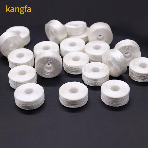 Quality 75d/2 Dyed Polyester Embroidery Thread Pre Wound Plastic Side Bobbins for for sale