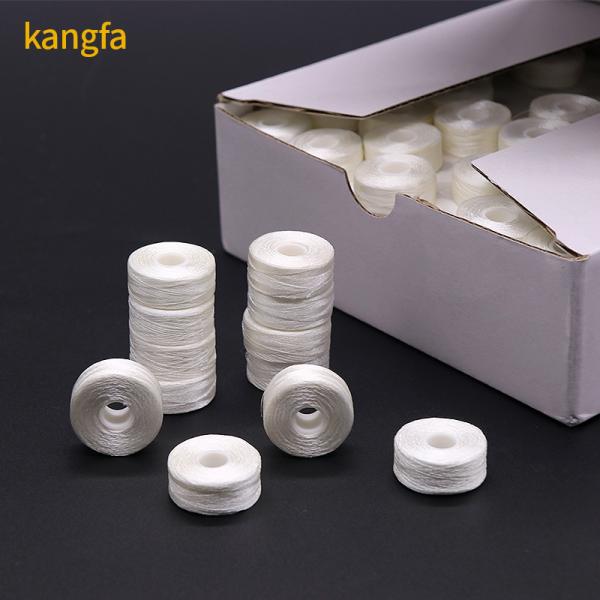 Quality 75d/2 Dyed Polyester Embroidery Thread Pre Wound Plastic Side Bobbins for for sale