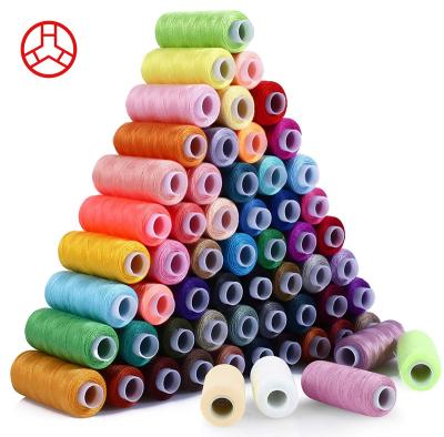 中国 60色 レインボーポリエステル 縫製糸 DIY 機械編み UV 保護 販売のため